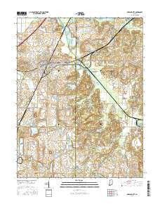 Oakland City Indiana Current topographic map, 1:24000 scale, 7.5 X 7.5 Minute, Year 2016