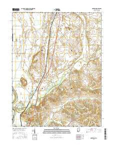 Oaktown Indiana Current topographic map, 1:24000 scale, 7.5 X 7.5 Minute, Year 2016