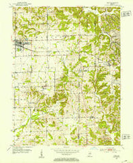 Odon Indiana Historical topographic map, 1:24000 scale, 7.5 X 7.5 Minute, Year 1950