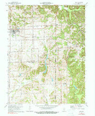 Odon Indiana Historical topographic map, 1:24000 scale, 7.5 X 7.5 Minute, Year 1974