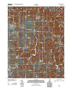 Odon Indiana Historical topographic map, 1:24000 scale, 7.5 X 7.5 Minute, Year 2010