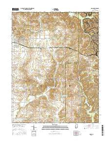 Odon Indiana Current topographic map, 1:24000 scale, 7.5 X 7.5 Minute, Year 2016