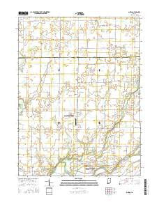 Omega Indiana Current topographic map, 1:24000 scale, 7.5 X 7.5 Minute, Year 2016