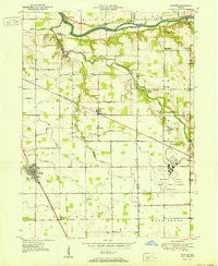 Onward Indiana Historical topographic map, 1:24000 scale, 7.5 X 7.5 Minute, Year 1951