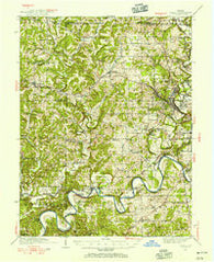 Oolitic Indiana Historical topographic map, 1:62500 scale, 15 X 15 Minute, Year 1935