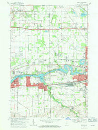 Osceola Indiana Historical topographic map, 1:24000 scale, 7.5 X 7.5 Minute, Year 1969