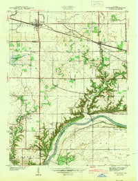 Otterbein Indiana Historical topographic map, 1:24000 scale, 7.5 X 7.5 Minute, Year 1942