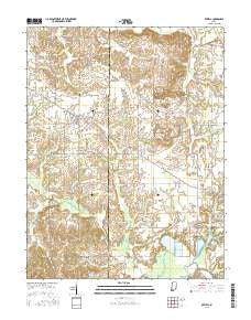 Otwell Indiana Current topographic map, 1:24000 scale, 7.5 X 7.5 Minute, Year 2016