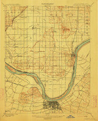 Owensboro Kentucky Historical topographic map, 1:62500 scale, 15 X 15 Minute, Year 1901