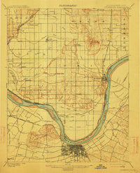 Owensboro Kentucky Historical topographic map, 1:62500 scale, 15 X 15 Minute, Year 1901