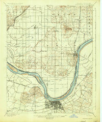 Owensboro Kentucky Historical topographic map, 1:62500 scale, 15 X 15 Minute, Year 1901