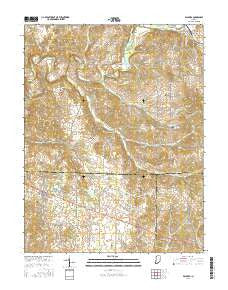 Palmyra Indiana Current topographic map, 1:24000 scale, 7.5 X 7.5 Minute, Year 2016