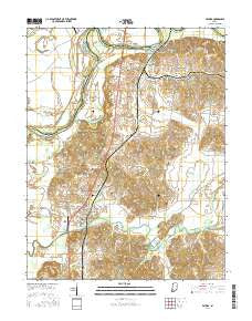 Patoka Indiana Current topographic map, 1:24000 scale, 7.5 X 7.5 Minute, Year 2016