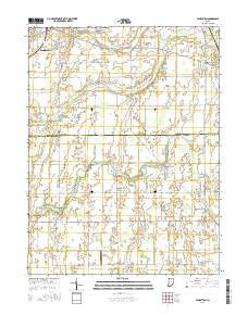 Pendleton Indiana Current topographic map, 1:24000 scale, 7.5 X 7.5 Minute, Year 2016