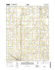 Pennville Indiana Current topographic map, 1:24000 scale, 7.5 X 7.5 Minute, Year 2016
