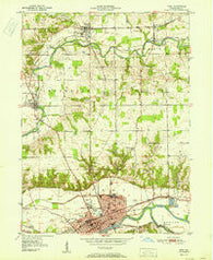 Peru Indiana Historical topographic map, 1:24000 scale, 7.5 X 7.5 Minute, Year 1951