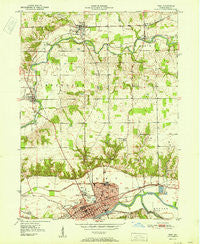 Peru Indiana Historical topographic map, 1:24000 scale, 7.5 X 7.5 Minute, Year 1951