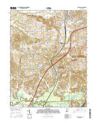 Petersburg Indiana Current topographic map, 1:24000 scale, 7.5 X 7.5 Minute, Year 2016