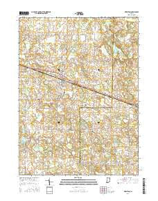 Pierceton Indiana Current topographic map, 1:24000 scale, 7.5 X 7.5 Minute, Year 2016