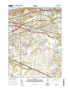 Portage Indiana Current topographic map, 1:24000 scale, 7.5 X 7.5 Minute, Year 2016