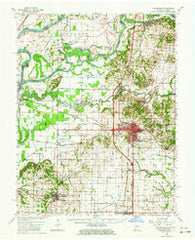 Princeton Indiana Historical topographic map, 1:62500 scale, 15 X 15 Minute, Year 1959
