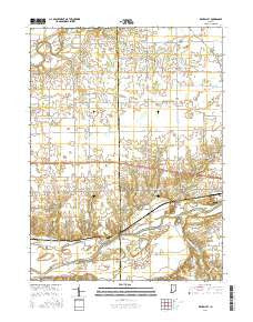 Richvalley Indiana Current topographic map, 1:24000 scale, 7.5 X 7.5 Minute, Year 2016