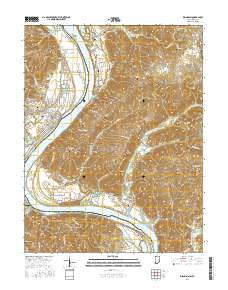 Rising Sun Indiana Current topographic map, 1:24000 scale, 7.5 X 7.5 Minute, Year 2016