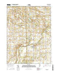 Roann Indiana Current topographic map, 1:24000 scale, 7.5 X 7.5 Minute, Year 2016