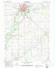 Rushville Indiana Historical topographic map, 1:24000 scale, 7.5 X 7.5 Minute, Year 1959