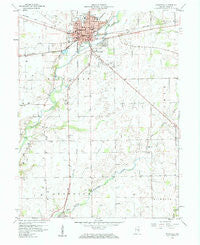 Rushville Indiana Historical topographic map, 1:24000 scale, 7.5 X 7.5 Minute, Year 1959