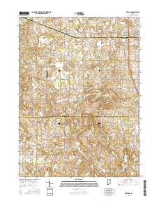 Rutland Indiana Current topographic map, 1:24000 scale, 7.5 X 7.5 Minute, Year 2016
