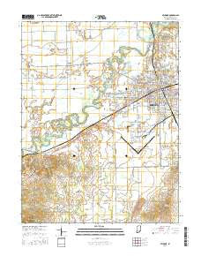 Seymour Indiana Current topographic map, 1:24000 scale, 7.5 X 7.5 Minute, Year 2016