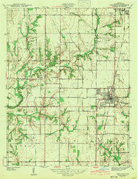 Shelburn Indiana Historical topographic map, 1:24000 scale, 7.5 X 7.5 Minute, Year 1942
