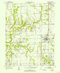 Shelburn Indiana Historical topographic map, 1:24000 scale, 7.5 X 7.5 Minute, Year 1952