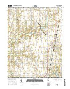 Shelburn Indiana Current topographic map, 1:24000 scale, 7.5 X 7.5 Minute, Year 2016