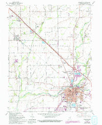 Shelbyville Indiana Historical topographic map, 1:24000 scale, 7.5 X 7.5 Minute, Year 1962