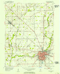 Shelbyville Indiana Historical topographic map, 1:24000 scale, 7.5 X 7.5 Minute, Year 1953
