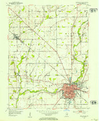 Shelbyville Indiana Historical topographic map, 1:24000 scale, 7.5 X 7.5 Minute, Year 1953