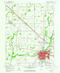 Shelbyville Indiana Historical topographic map, 1:24000 scale, 7.5 X 7.5 Minute, Year 1962