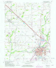 Shelbyville Indiana Historical topographic map, 1:24000 scale, 7.5 X 7.5 Minute, Year 1962