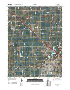 Shelbyville Indiana Historical topographic map, 1:24000 scale, 7.5 X 7.5 Minute, Year 2010