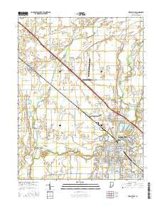 Shelbyville Indiana Current topographic map, 1:24000 scale, 7.5 X 7.5 Minute, Year 2016