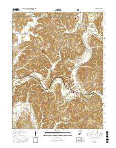 Shoals Indiana Current topographic map, 1:24000 scale, 7.5 X 7.5 Minute, Year 2017