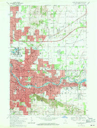 South Bend East Indiana Historical topographic map, 1:24000 scale, 7.5 X 7.5 Minute, Year 1969