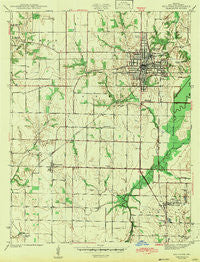 Sullivan Indiana Historical topographic map, 1:24000 scale, 7.5 X 7.5 Minute, Year 1943
