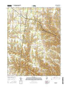 Sunman Indiana Current topographic map, 1:24000 scale, 7.5 X 7.5 Minute, Year 2016