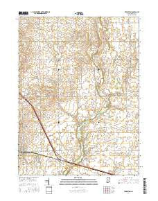 Templeton Indiana Current topographic map, 1:24000 scale, 7.5 X 7.5 Minute, Year 2016