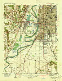 Terre Haute Indiana Historical topographic map, 1:24000 scale, 7.5 X 7.5 Minute, Year 1941
