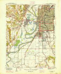 Terre Haute Indiana Historical topographic map, 1:24000 scale, 7.5 X 7.5 Minute, Year 1948
