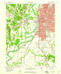 Terre Haute Indiana Historical topographic map, 1:24000 scale, 7.5 X 7.5 Minute, Year 1958